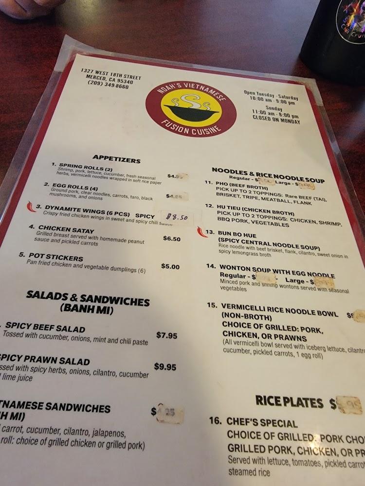 Noah’s Vietnamese Fusion Cuisine Menu image 4